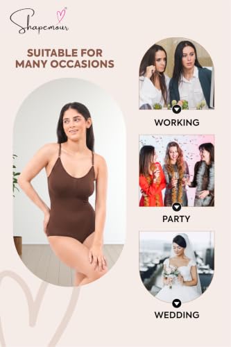 Image of SHAPEMOUR Thong Bodysuit for Women, Slimming Design Shapewear for Women, Tummy Control Body Shaper, No Steel Bones for All Day Comfort, Seamless Sculpting Bodyshaper