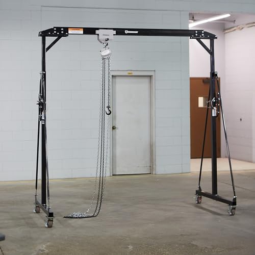 Image of Strongway Adjustable Gantry Crane, 4000-Lb. Capacity, 8.2ft.-12.14ft. Lift