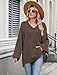 ZAFUL Womens Oversized Sweater 2025 Fall Winter Trendy V Neck Slouchy Long Sleeve Pullover Casual Cute Chunky Knit Tunic Top Fashion Side Slit Sweatshirt Outfits Coffee M