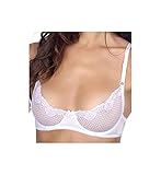 Timpa Women's Alice Lace Underwire Demi Bra, 16449, White, 38C