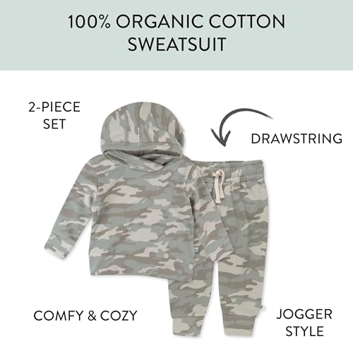 HonestBaby Light Weight Hoodie & Sweatpant Set 100% Organic Cotton for Toddler, Baby Boys, Girls2