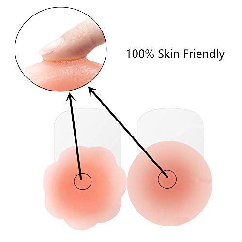 Nipple Covers Lift, Strapless Sticky Push Up Reusable Silicone Tape Bra, Invisible Adhesive Bras For Women & Girls Pink #TOP3