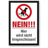 Komma Security Nein Hier Wird Nicht Hingeschissen Schild Hunde kacken verboten - Verbotsschild Hundeverbotsschild Verbot Hundeklo Hundekot Hundehaufen Hundekacke