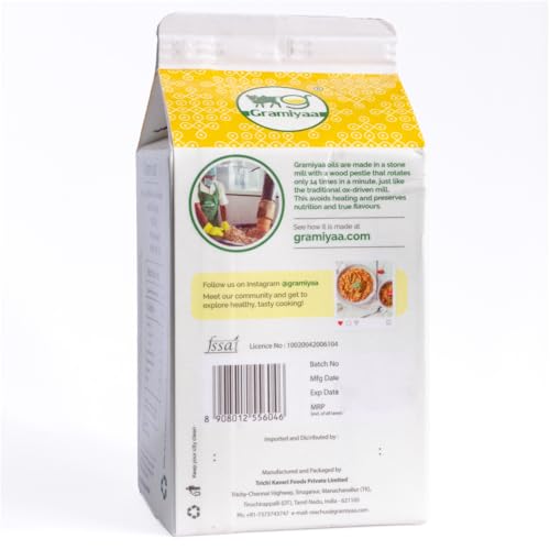 Image of Gramiyaa Cold Pressed Groundnut Oil 500 Ml | Traditionally Extracted | Chemical-free, Zero Trans-fat Cooking Oil | Unrefined Oil | Kachi Ghani Peanut oil for Cooking (Pack of 2)