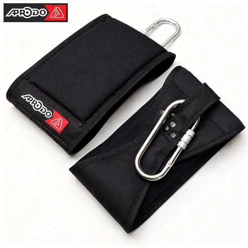 Image of APRODO Heavy Duty Pair For Pull Up Bar Hanging Leg Raiser Fitness With Big D-Ring Steel Quick Connectors, Superb Arm Padding For Abdominal Training Workout Equipment (ALL BLACK)