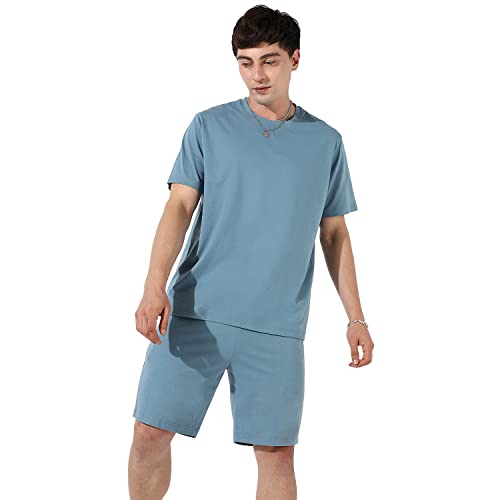 Image of CAHOOT Men's Co-Ord Set For Casual Wear | Quality Stretchable Fabric | Pull On T-Shirt | Pull On Shorts | Clothing Set Crafted With Comfort Fit & High Performance For Everyday Wear