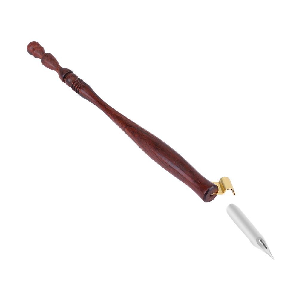 Durable Dip Pen Handle, Wooden Nib Holder, Removable Metal Flange Pen Nib Holder, for Writing for Calligraphy - Image 2 thumbnail