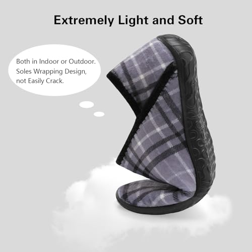 Image of Spesoul Fuzzy House Slippers for Women Men Indoor Closed Back Lightweight Cozy Faux Furry Lining Barefoot House Shoes Slipper Socks for Bedroom Home Office Yoga Outdoor Walking Shoes