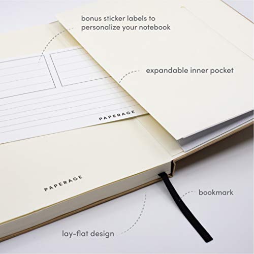 PAPERAGE Recycled Lined Journal Notebook, (Kraft Natural Brown), 160 Pages, Medium 5.7 inches x 8 inches - 100 gsm Thick Paper, Hardcover - Image 5