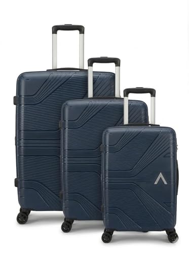 Image of VIP Aristocrat 55, 66 & 75 Cm Polyproplyene Hard-Sided 4 Wheels Spinner Luggage Set of 3 Trolley Bags for Travel with Combination Lock| 3 Years Warranty (Navy Blue)
