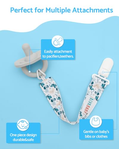 Image of ALVABABY Pacifier Clips 10 Pack Pacifier Binky Paci Holder Leashes for Teethers 10DP01A