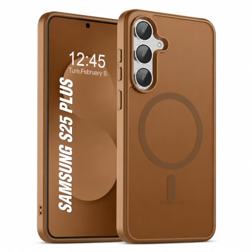 Image of AIBEX Back Cover for Samsung Galaxy S25 Plus| Slim Case with Wireless Charging Support | Anti-Scratch, Shockproof, Anti-Fingerprint & Lightweight Military-Grade Protective Cover - Brown