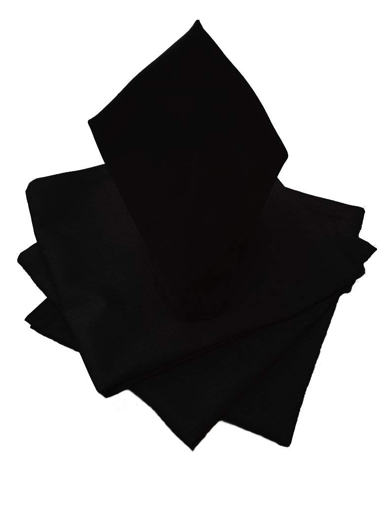Lemos Home Serwetki materiałowe z bawełny 45 x 45 cm serwetki 4 sztuki (czarne)