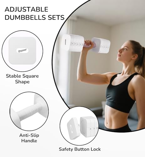 Image of 16LBS 20LBS Adjustable Dumbbell Set Dumbbells Sets Hand Weights for Women Men Free Weights Dumbbells Set Exercise Fitness dumbbell sets of 2 for Home Gym Workout Strength Training Equipments