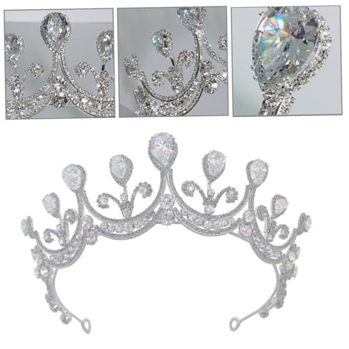 Accessoire coiffure pour mariée avec couronne en zircon de goutte d'eau chic