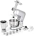 Produktbild Klarstein Lucia Argentea - Universal Küchenmaschine, Rührmaschine, multifunktionale Küchenmaschine mit Fleischwolf, 1300 W, 5 L, planetarisches Rührsystem, Mixbecher, Edelstahlschüssel, silber