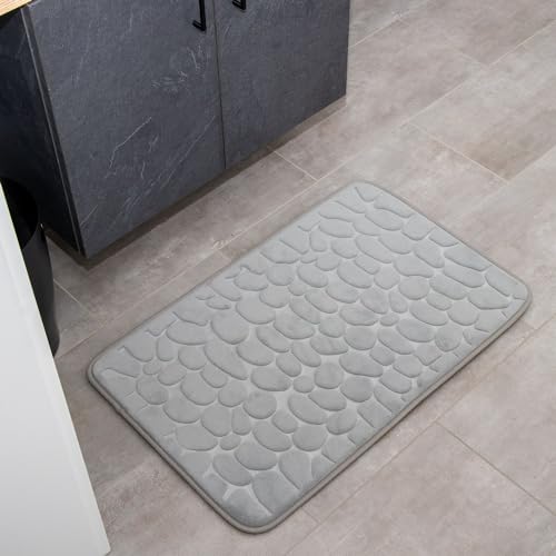 Tapis de douche antidérapant lavable pour éviter les glissades gris - 3