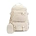FANDARE Unisexe Sac À Dos Loisirs - Cartable Scolaire Fille/Garçon Backpack Sac d'école avec Trousse Casual Daypacks pour Fête Outdoor Voyage Campus Décontracté Imperméable Polyester - Beige