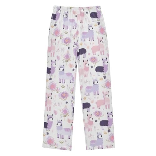 visesunny Boys' Pants Cute Lama Alpaca Jogger Pants Elastic Waist Long Bottoms Trousers with Pockets