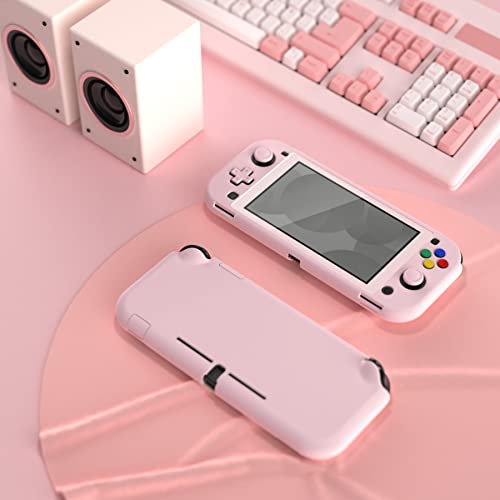 Extremerate Playvital Protective Grip Case For Nintendo Switch Lite, Cherry Blossoms Pink Hard Cover Protector For Nintendo Switch Lite - 1 X White Border Tempered Glass Screen Protector Included #TOP3