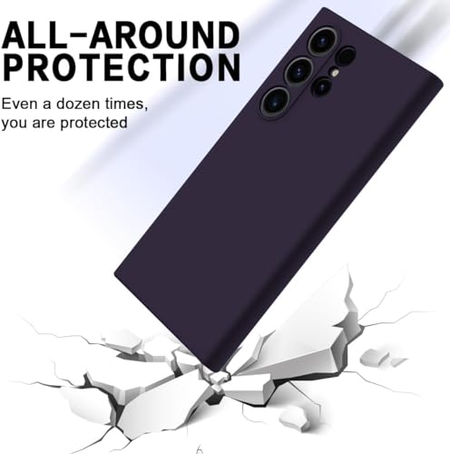 Image of DIZORO Microfiber Candy Case Compatible for Samsung S24 Ultra Smooth Touch Cushion Liquid Soft Silicone Gel Rubber Phone Cases Non-Slip Full Body Protective Shockproof Back Cover (Titanium Violet)
