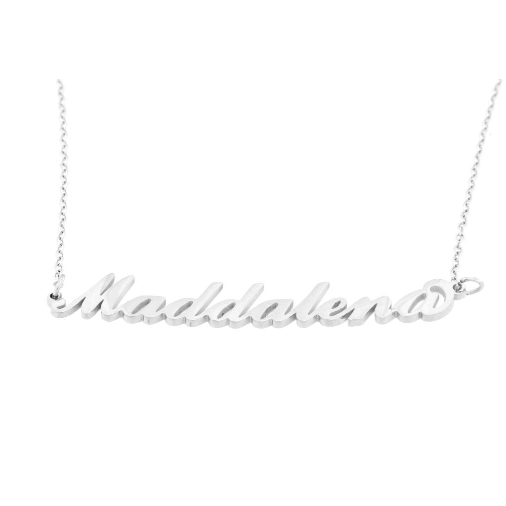 Flowers Collana Vari Nomi in Acciaio lucidissimo. Girocollo Collana con Nome Donna per Essere Sempre al Top. Scegli Il Tuo per Un Ottima Idea Regalo