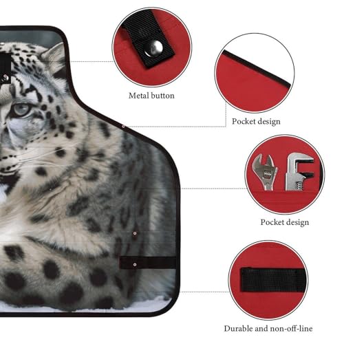 Delantal Snow Leopard con múltiples bolsillos ajustable miniatura 3