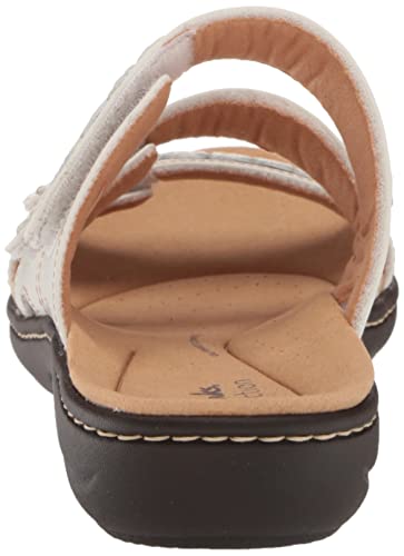 Clarks Collection Women's Laurieann Cove Flats-Sandals, White Leather, 10 Medium Us #TOP2