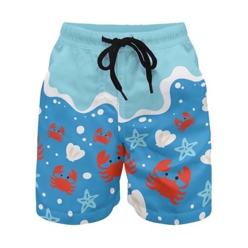 Little Boys Quick Dry Beach Board Shorts Kids Cartoon Swim Trunk Swimsuit Beach Shorts for Boy Teens
