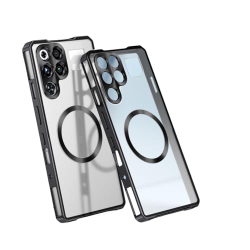 AGENIUS�EFor Nubia REDMAGIC 11 Pro+ �o���p�[ �P�[�X �A���~�o���p�[ Qi�[�d ���C�����X�[�d �Ή� ������ �w�ʃp�l�� �J���������Y�J�o�[�t�� For �k�r�A ���b�h�}�W�b�N11�v�� �v���X(�u���b�N)