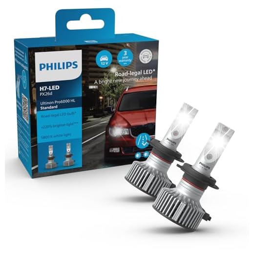 Philips Ultinon Pro6000 Standard H7-LED Scheinwerferlampe mit Straßenzulassung*, +220% helleres Licht**