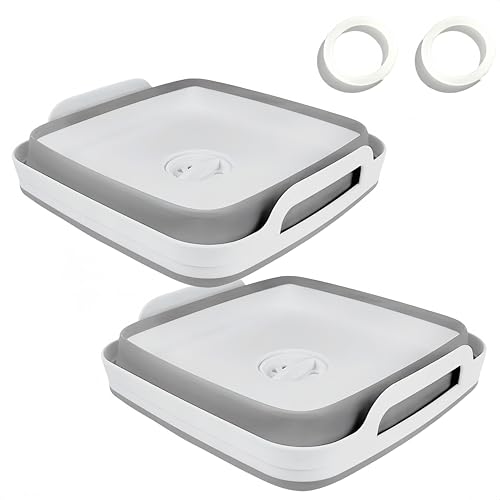 Image of GIMWA Collapsible Wash Basin with Drain Plug - 2.4 Gallon Foldable Kitchen Sink for Baby Bottles, RV Camping, Space-Saving Dish Tub (Gray-Gray)