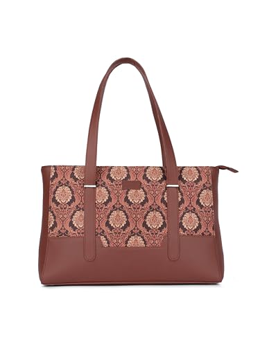 Image of ZOUK Handcrafted Vegan Leather Travel Tote Bag for Women with Multiple Compartments | Spacious Water-Resistant Shoulder Bag for Travel, Vacation, Day Trips |