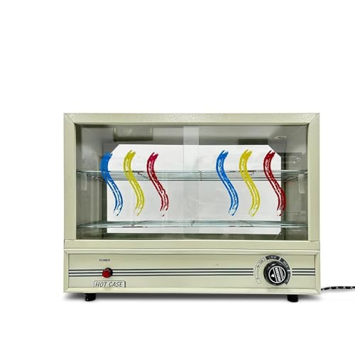 Image of Drumstone (𝟏𝟓 𝐘𝐞𝐚𝐫𝐬 𝐰𝐚𝐫𝐫𝐚𝐧𝐭𝐲) 650W Commercial Food Warmer | Hot Case Display with Dual Sliding Glass, Teflon-Coated Interior | Keeps Patties, Snacks, Bakery Items Warm & Fresh