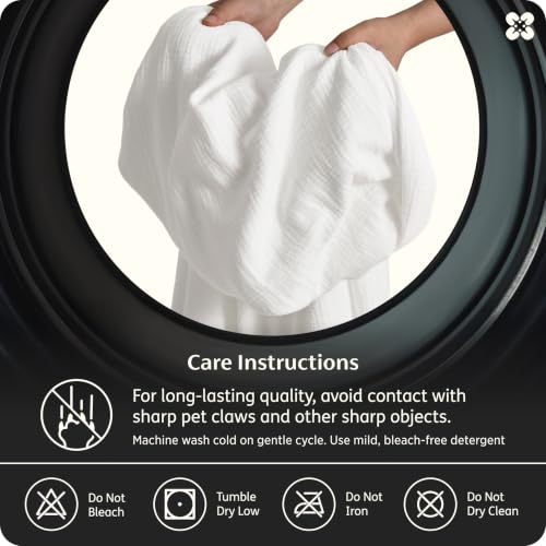 Image of Bedsure PureWoven 100% Cotton Muslin Duvet Cover King Gauze Bedding Set