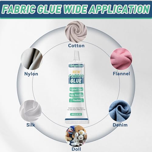 Erigathe FGE1 Fabric Glue Permanent, Fabric Glue For Clothing, Liquid Stitch Fabric Glue, Fabric Adhesive For Clothing, Patches thumb #5