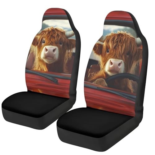 Couvre-siège auto vache des highlands souple contre l'usure