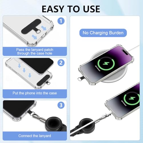 Image of ZORBES23.6in Telescopic Phone Holder with Metal Carabiner & Swivel Tether Tab, Steel Wire Extendable Cell Phone Mount Multipurpose Badge Holder ID Card Holder for Backpack, Keyring, Outdoor Use