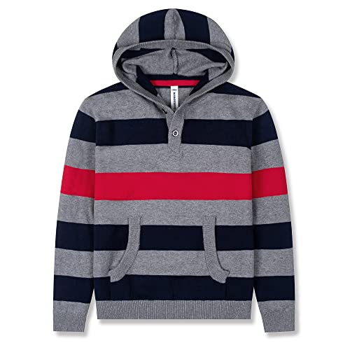 Image of BOBOYOYO Boys Sweaters 100% Cotton Cable Knit Kids Sweater Striped Pullover