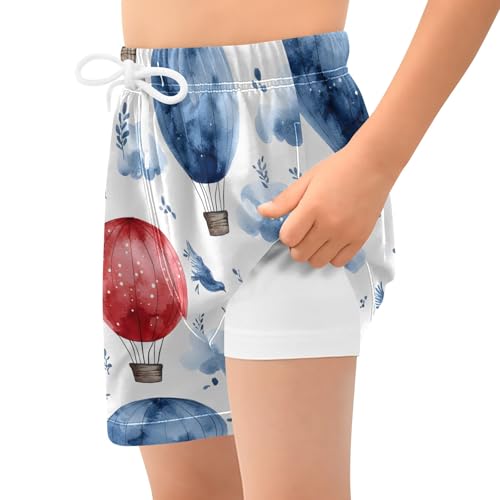 Toddler Boys Swimwear Swim Trunks with Compression Liner 4T Hot Air Balloon Blue2