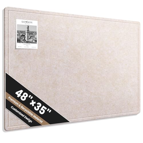 Subeauty Tablón De Anuncios Grande De 122x91 Cm, Tablero De Corcho De Fieltro...