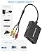 Uzifhdhi RCA to HDMI Adapter Converter, AV to HDMI Converter with HDMI Cable Supports PAL/NTSC for PS2/VHS/VCR/Blue-Ray DVD ect.
