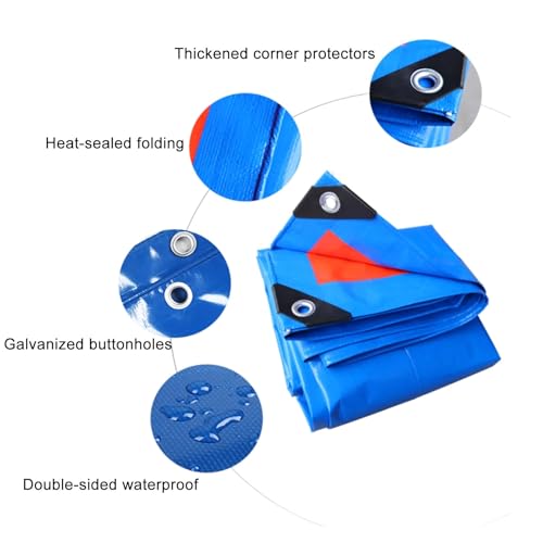 Lona de protección universal impermeable azul de 100x460 cm para leña 3