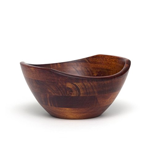 Lipper International 2173 Cherry Finished Wavy Rim Serving Bowl for Fruits or Salads
