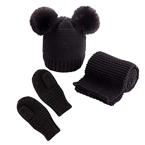 puseky 3 Stks Baby Muts Sjaal en Handschoenen Set Gebreide Warme Muts Pompom Hoed Halswarmer Wanten Voor 0-3Y Jongens… - Image 7