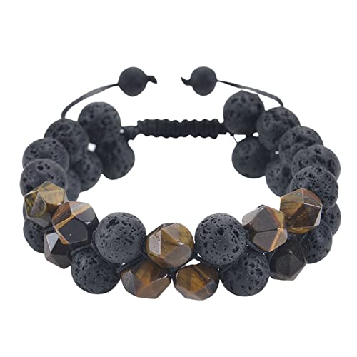 Bracelets de perles pour femmes et hommes en pierre naturelle double couche 10mm
