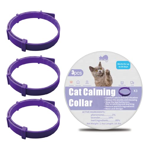 3 Collari Calmanti Per Cani Grandi - Feromoni Anti-ansia E Stress - Tcllka Viola - TPE
