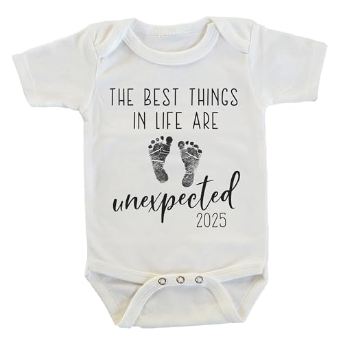 Image of Witty and Bitty The Best Things in Life Are Unexpected Pregnancy Reveal Announcement Onesie/Bodysuit