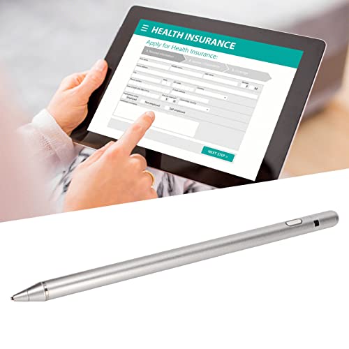 Lápiz capacitivo activo de plata con punta de cobre y carga USB para tableta 4