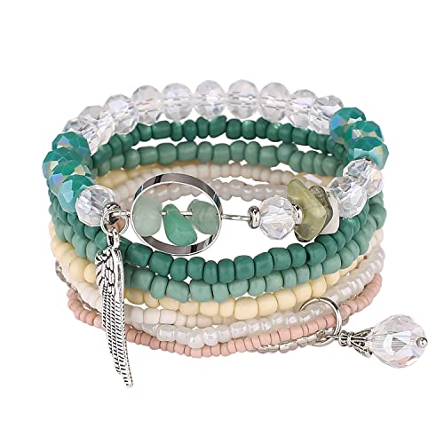 Iyours 6 Sets Bohemian Multilayer Tassels Bracelet Handmade Wrap Bracelets Bangle Jewelry Bracelets For Women (6Pcs-C) #TOP6